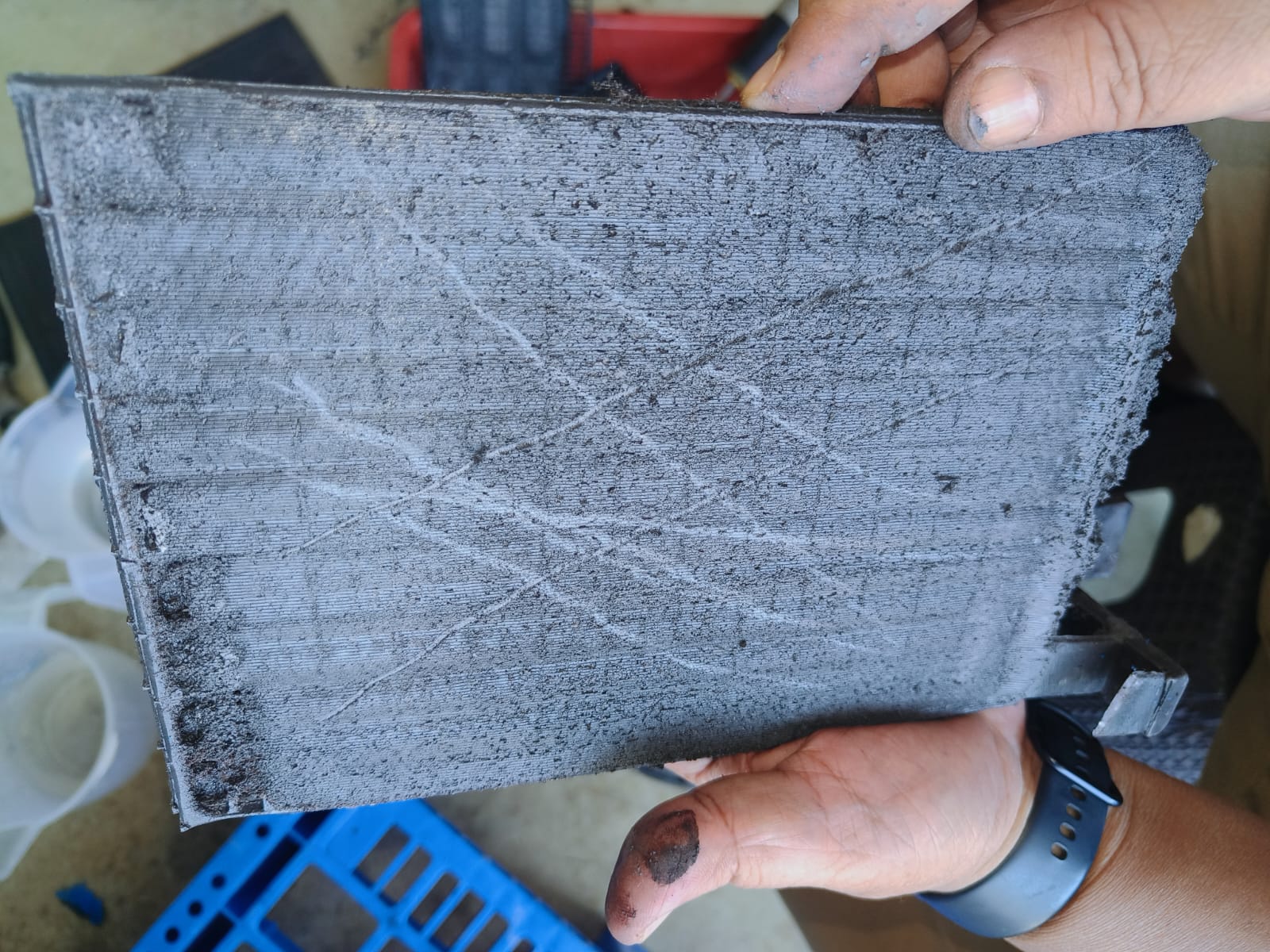 Cancrie Nanocarbon negative plate - no shedding after 1100 cycles